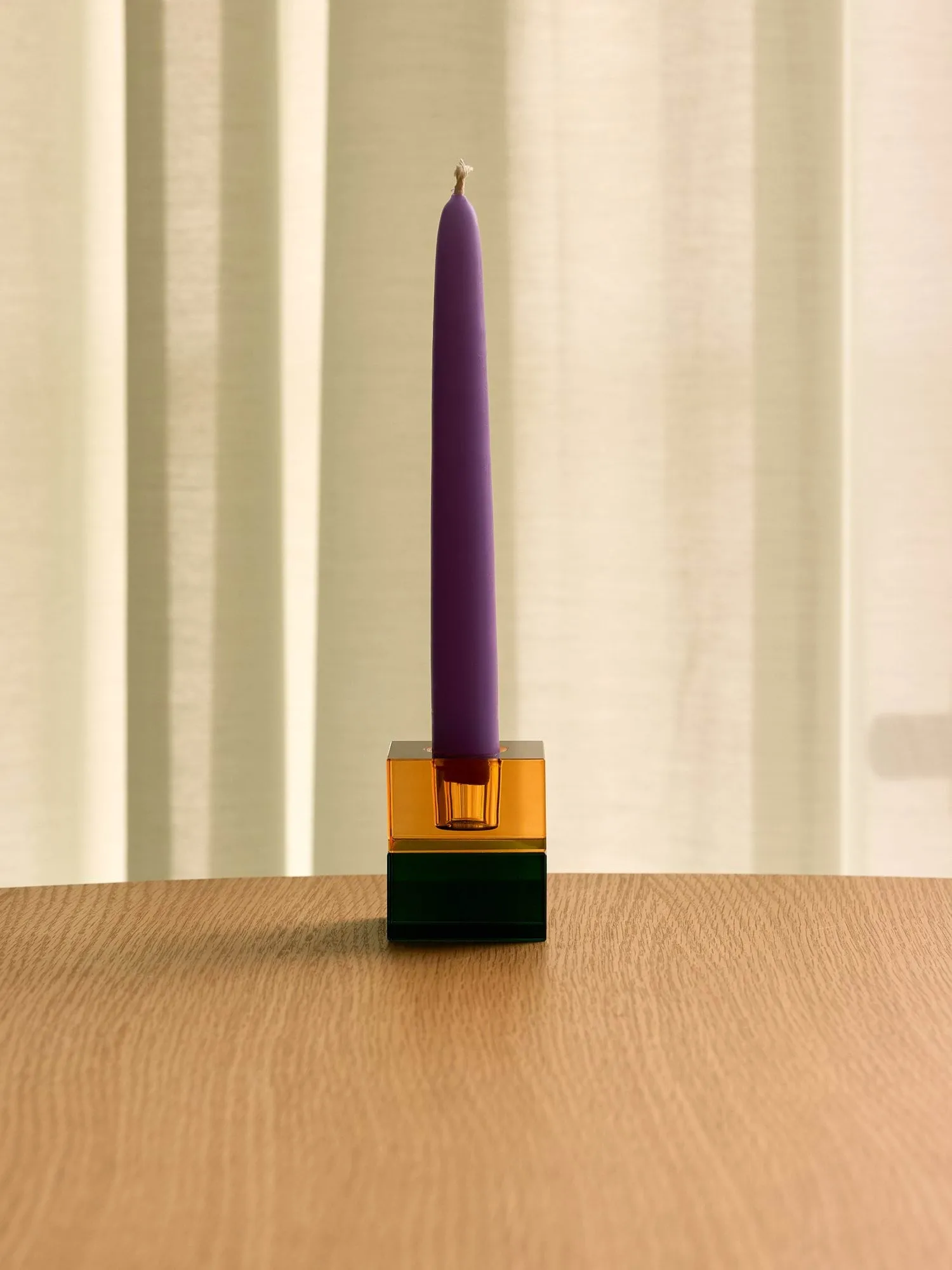 Block ljushållare 2 delar, Green-blue, orange-green Hübsch Interior