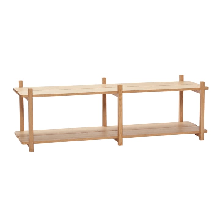 Bokhylla med 2 hyllor 150x45 cm, Ekträ Hübsch Interior