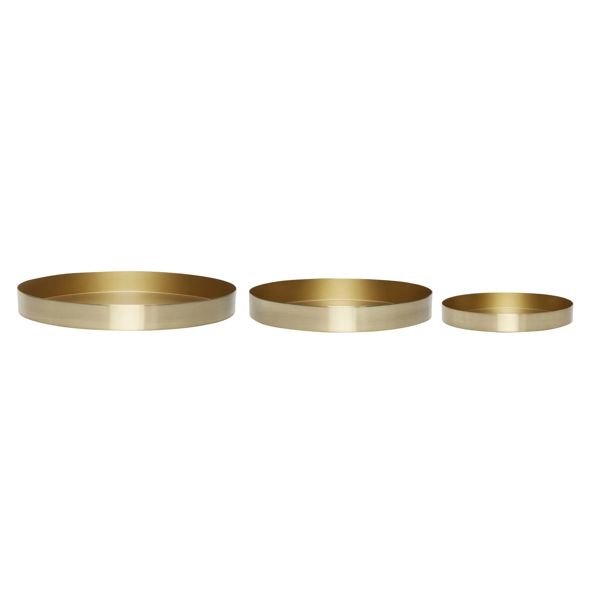Bricka 3-pack, Metall-mässing Hübsch Interior