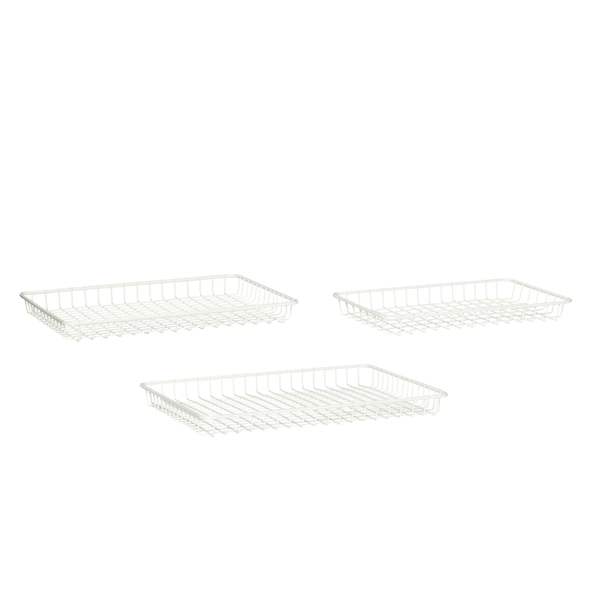 Bricka 3-pack, Vit-metall Hübsch Interior