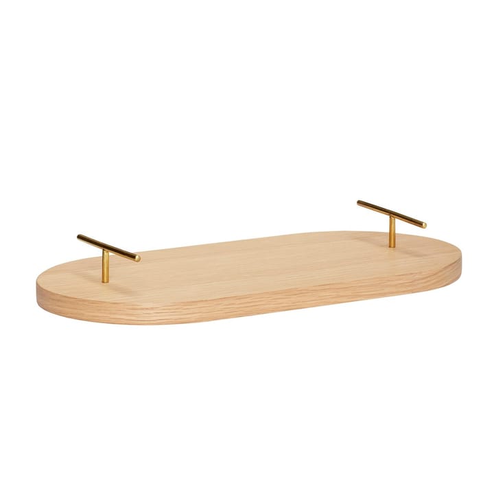 Bricka med trä handtag 40 cm, Beige Hübsch Interior