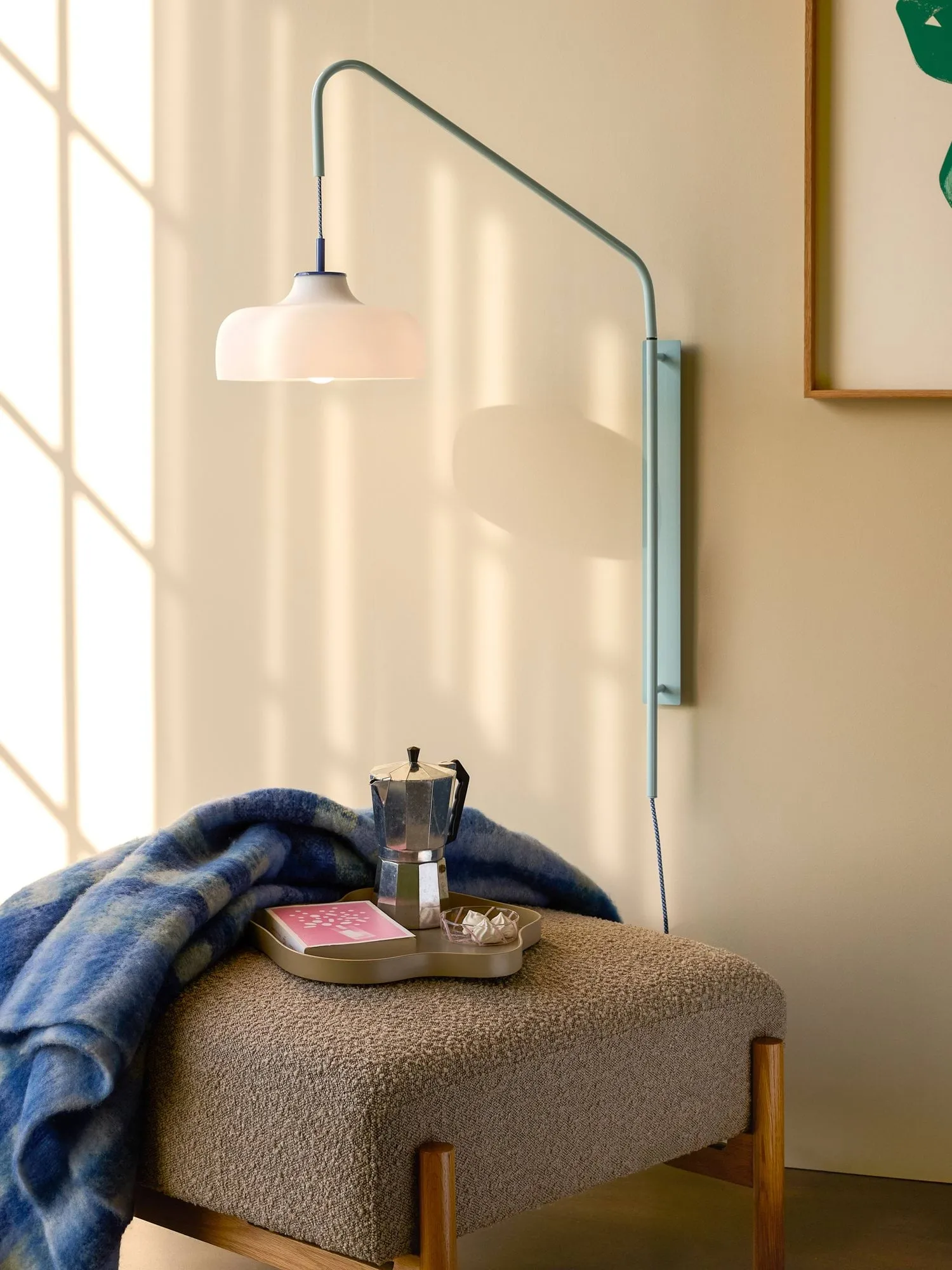 Current vägglampa, Light blue Hübsch Interior