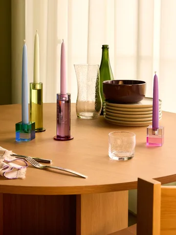 Cut ljushållare 2 delar - Purple - Hübsch Interior