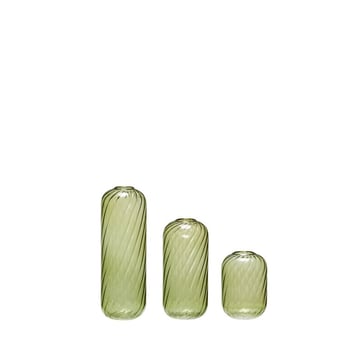 Läs mer om Hübsch Fleur vas 3-pack Grön