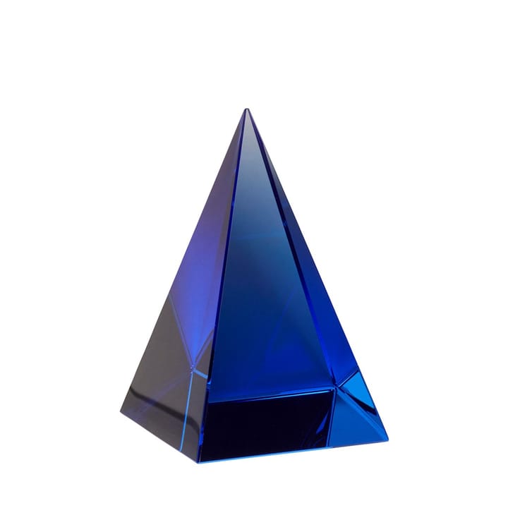 Glaspyramid - Blå - Hübsch