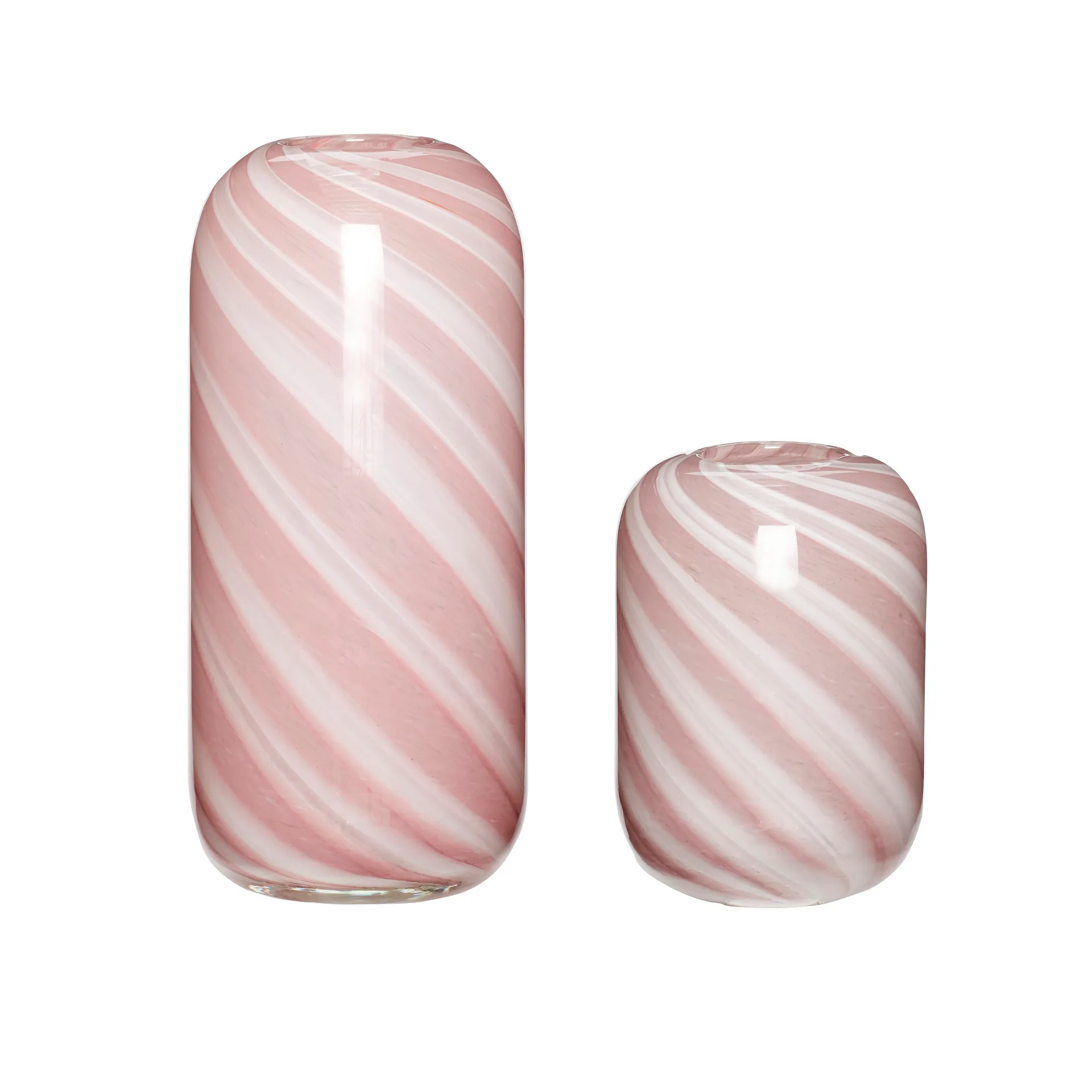 Hübsch vas 2-pack, Rosa-vit Hübsch Interior