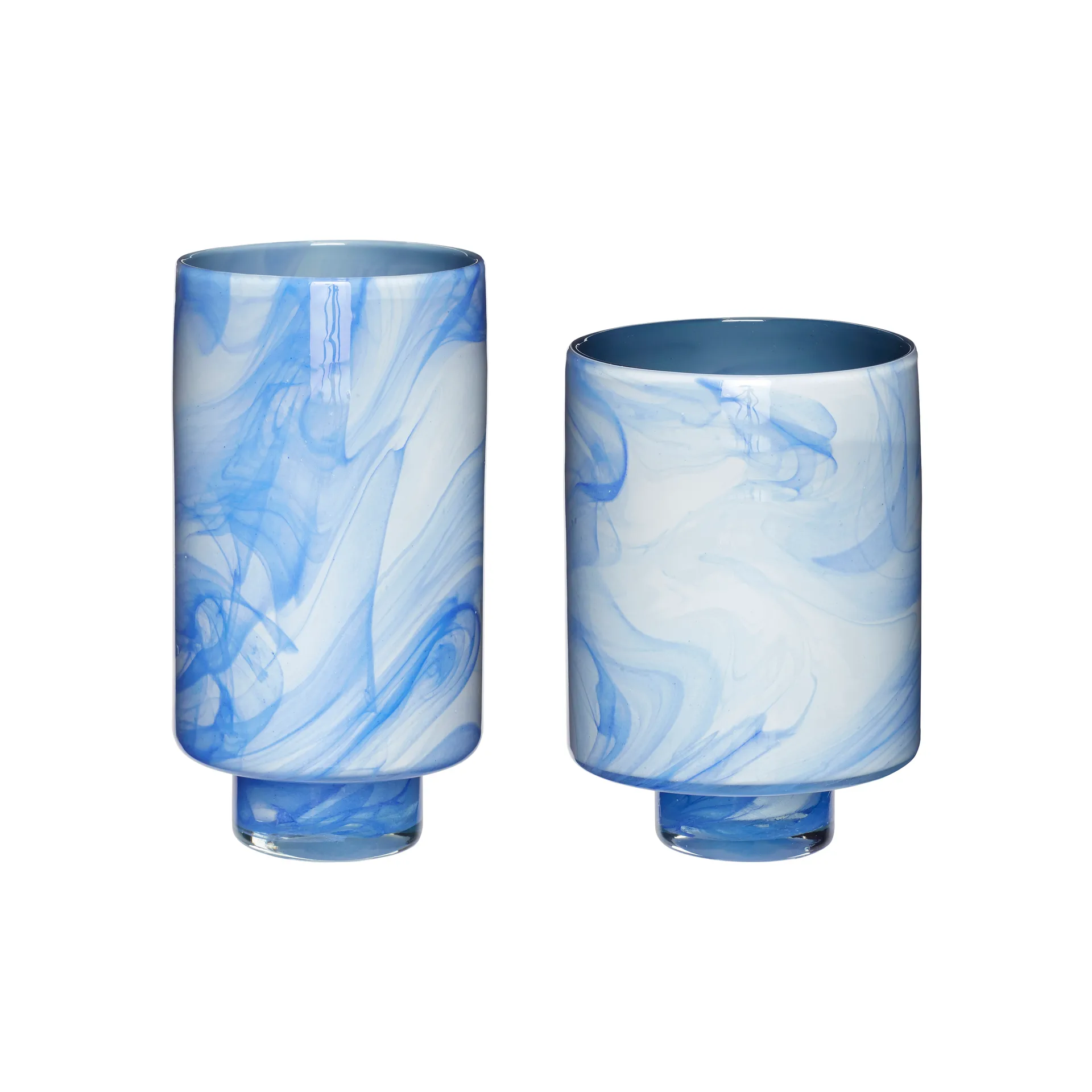 Hübsch vas 2-pack, Vit-blå Hübsch Interior