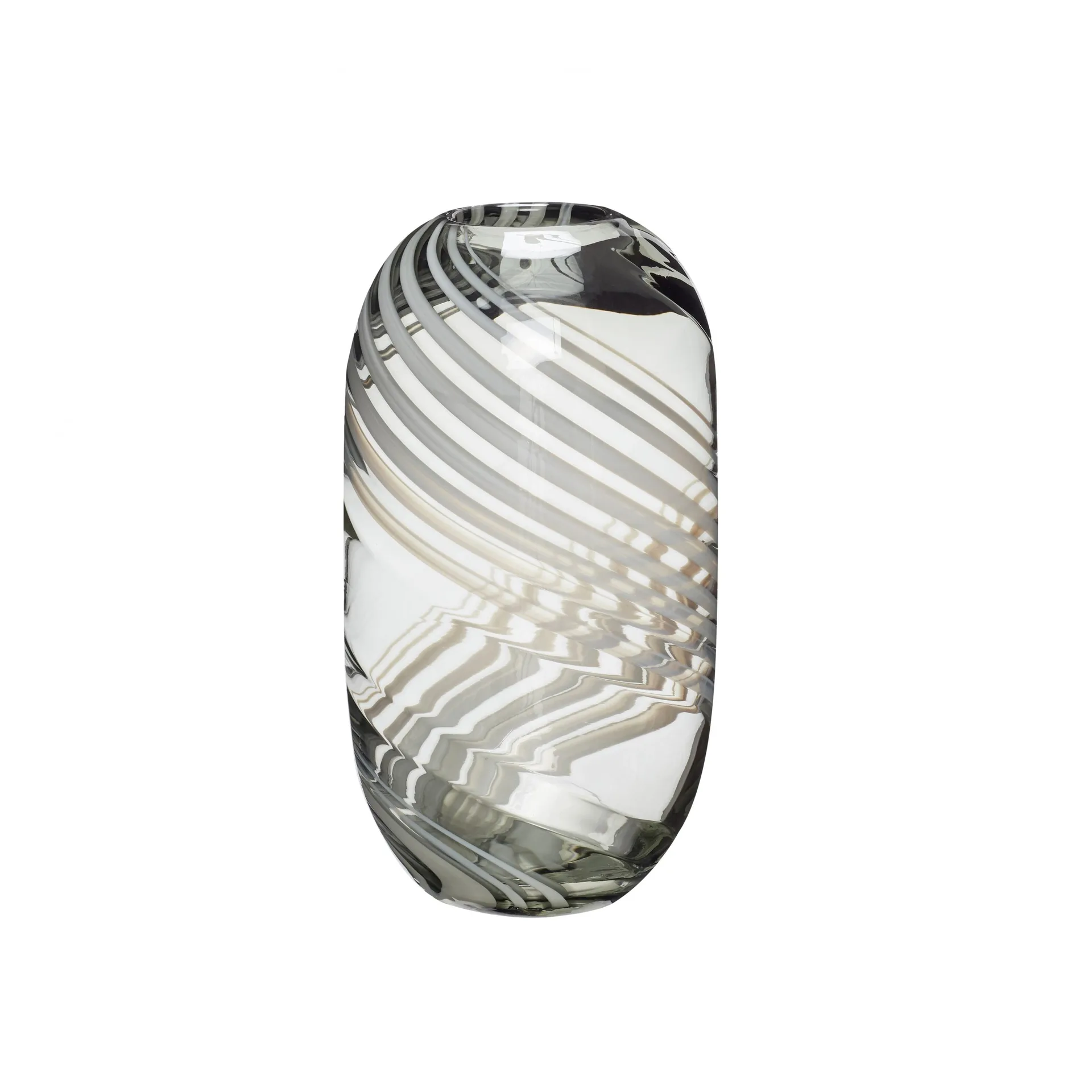 Hübsch vas 28 cm, Grön-vit Hübsch Interior