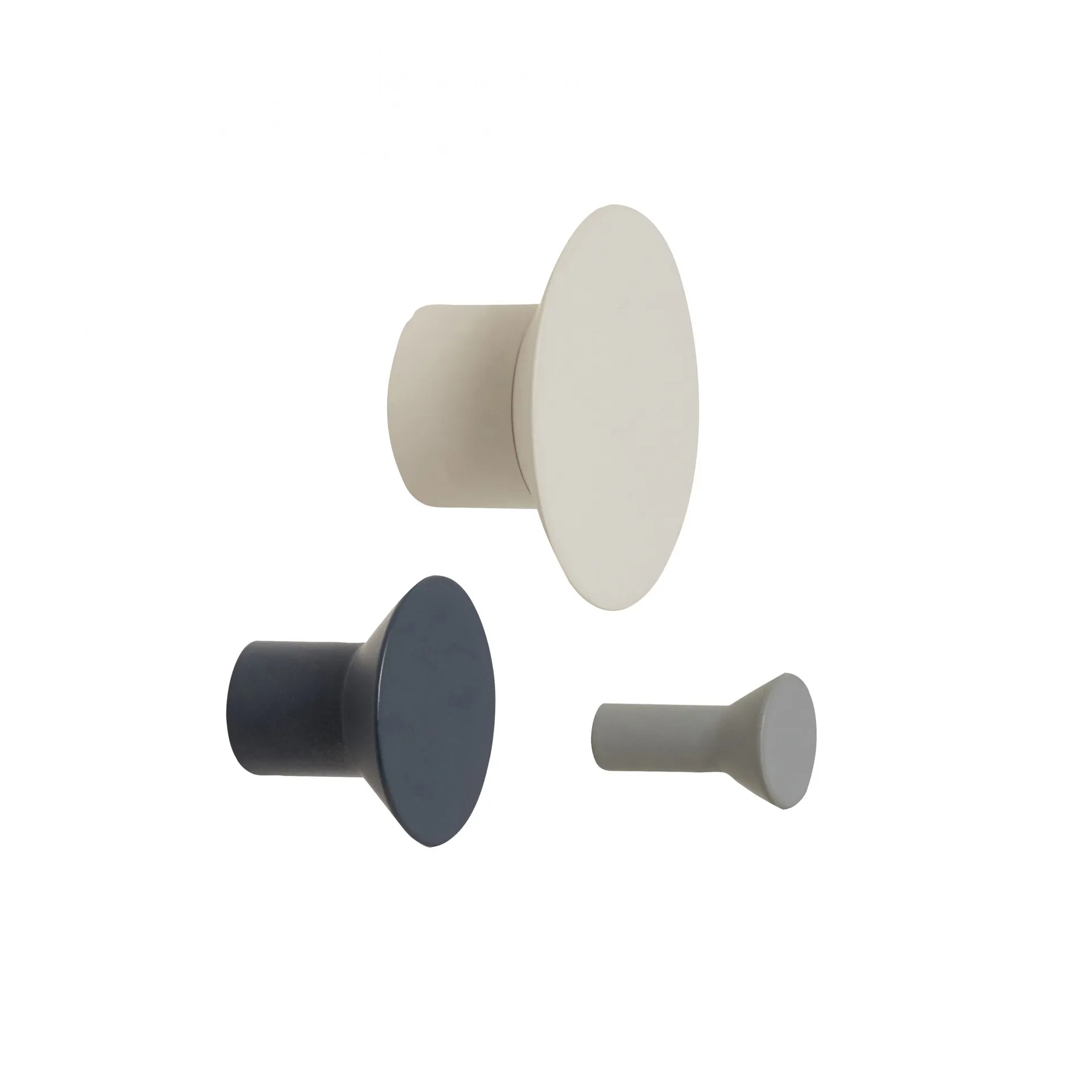 Knopp 3-pack, Metall-ljusgrå-mörkgrå Hübsch Interior
