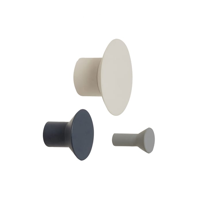 Knopp 3-pack, Metall-ljusgrå-mörkgrå Hübsch Interior