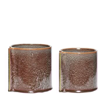 Läs mer om Hübsch Kruka 2-pack Brun
