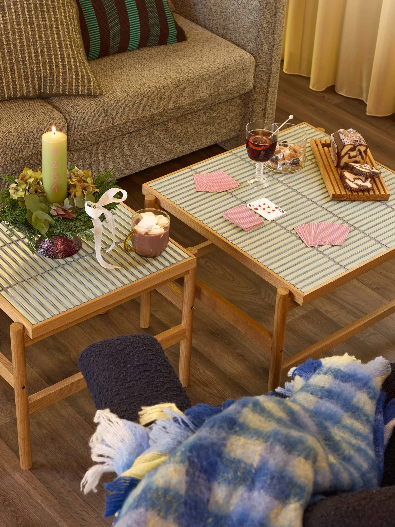 Loom pläd, Blue, 140x200 cm Hübsch Interior