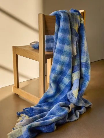 Loom pläd - Blue, 140x200 cm - Hübsch Interior