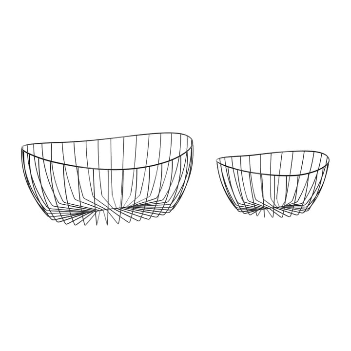 Metal black wire korg 2-pack, Svart Hübsch Interior