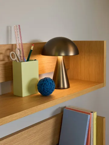 Mush portabel bordslampa - Burnished brass, 20 cm - Hübsch Interior
