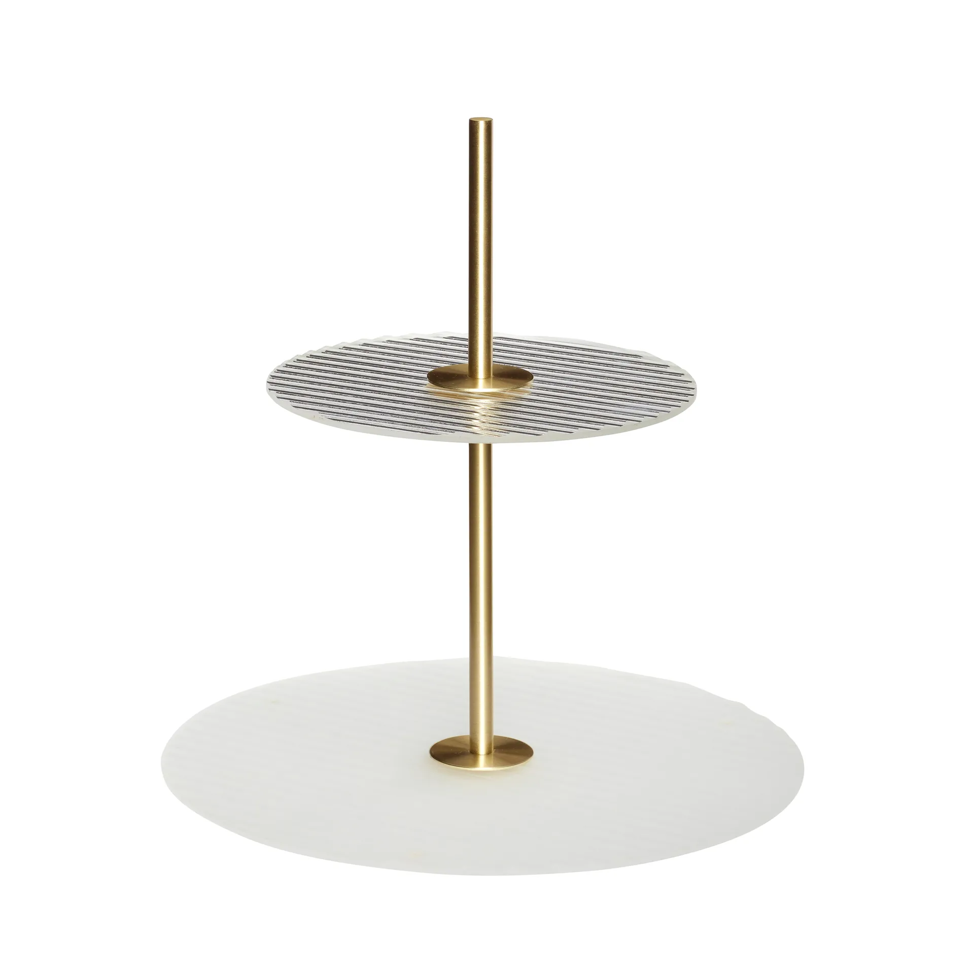 Ripple tårtfat Ø30 cm, Glas-metall-frosted-klar-mässing Hübsch Interior