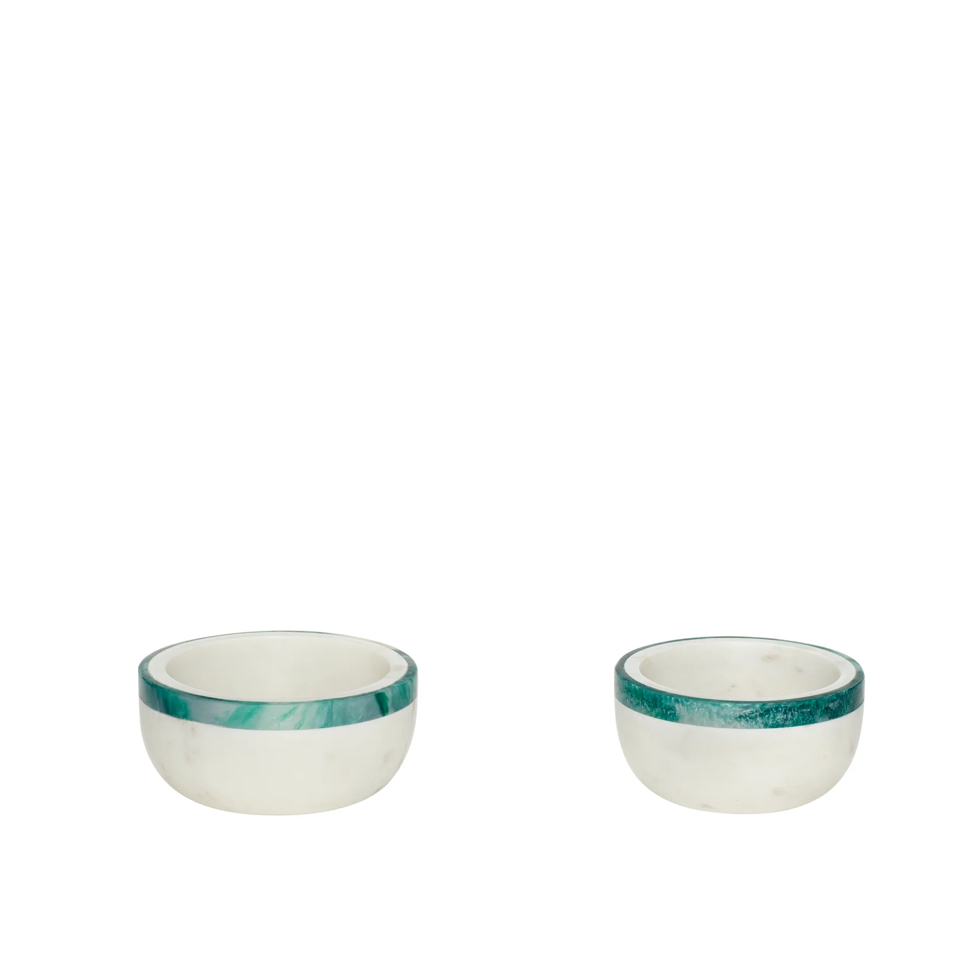 Serveringsskålar 2-pack, Marmor-vit-grön Hübsch Interior