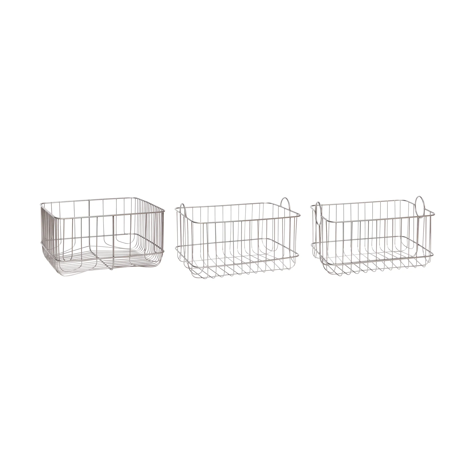 Trådkorgar 3-pack, Borstat järn Hübsch
