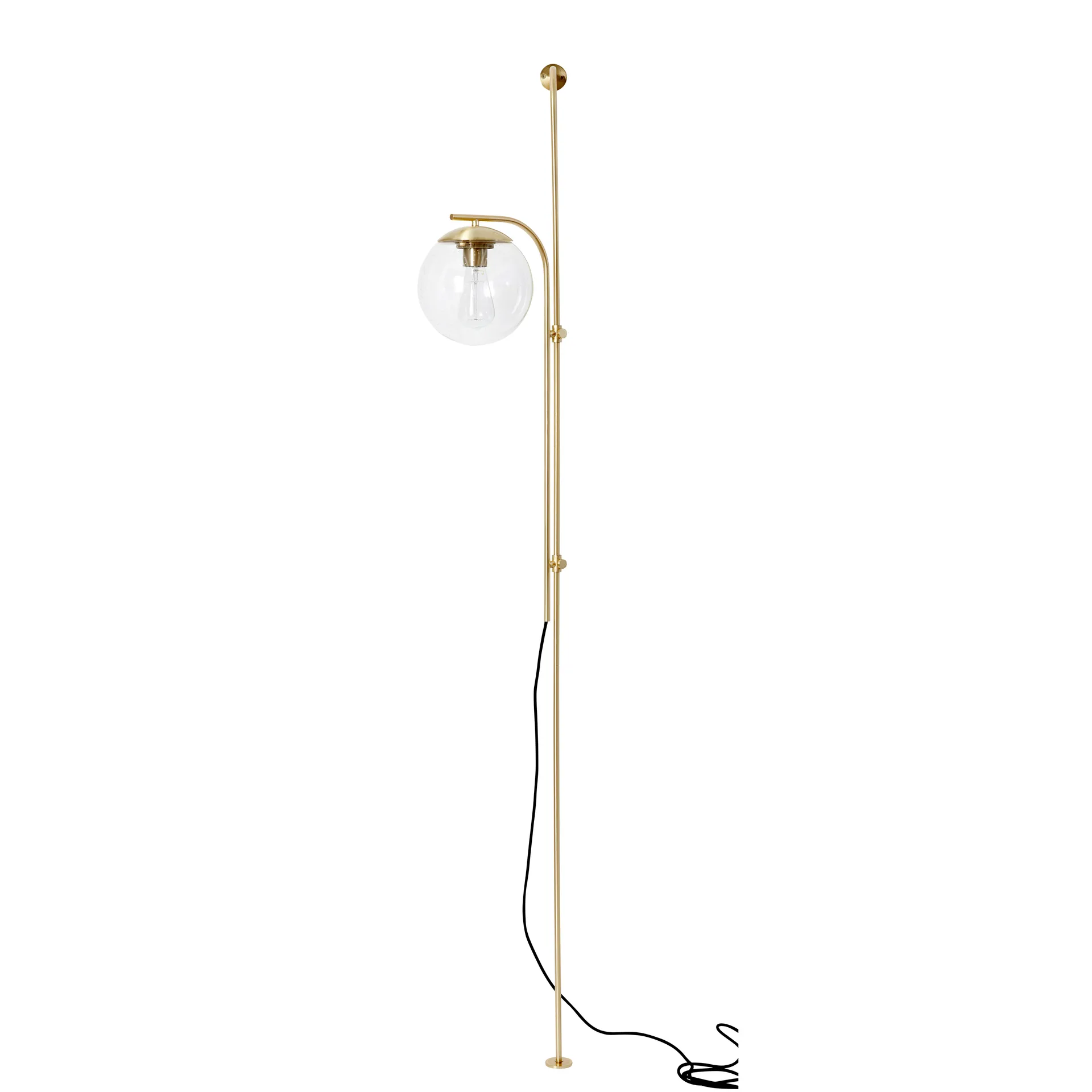 Vägglampa 182 cm, Metall-glas-mässing-klar Hübsch Interior