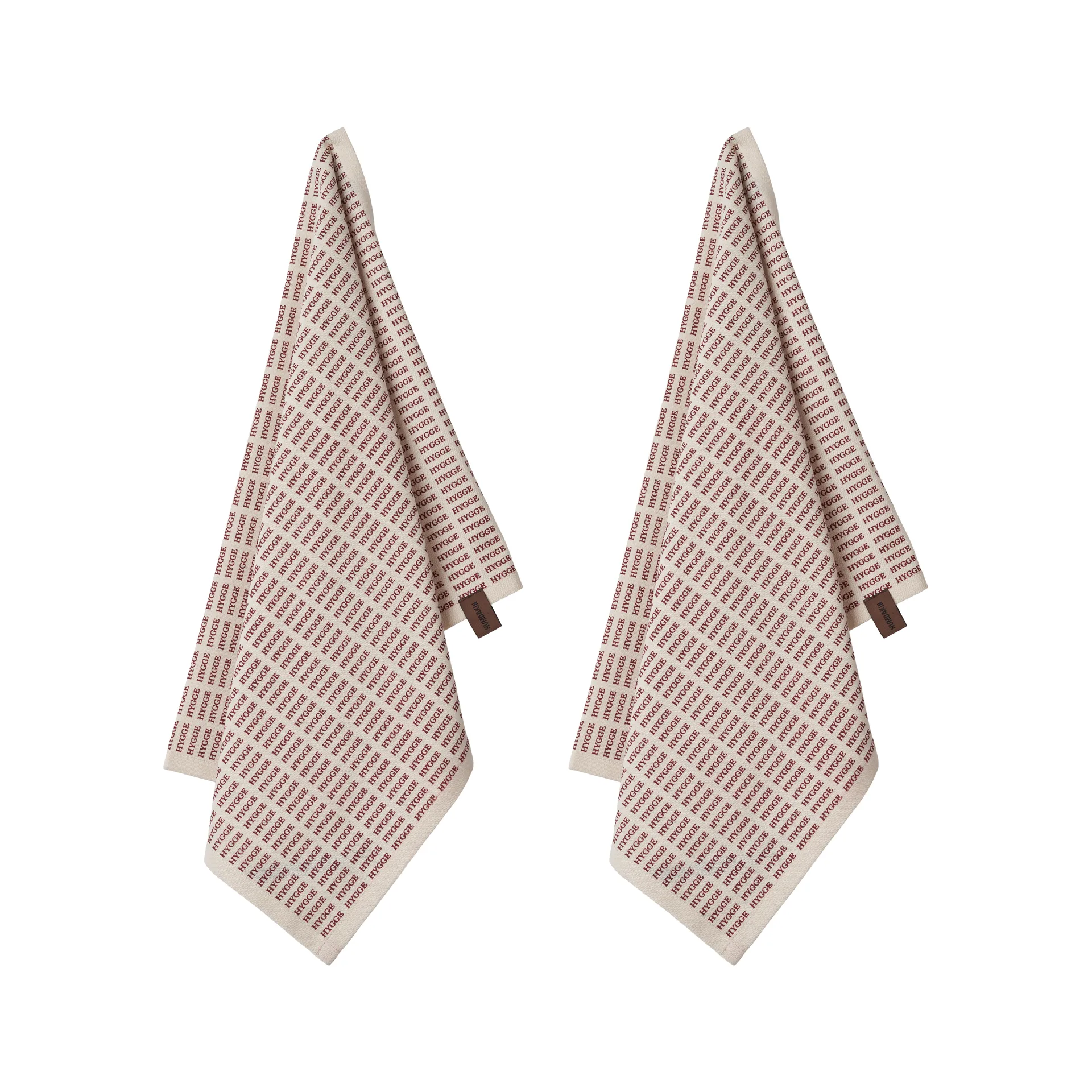 Humdakin Notes of Hygge kökshandduk jul 2-pack, Off white-red Humdakin