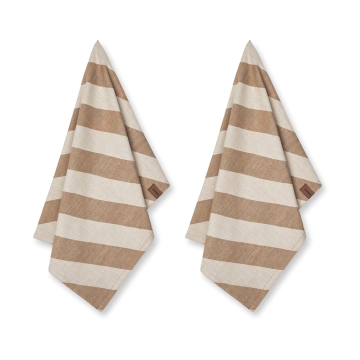 Humdakin Recycled kökshandduk 45x70 cm 2-pack - Beige candy - Humdakin