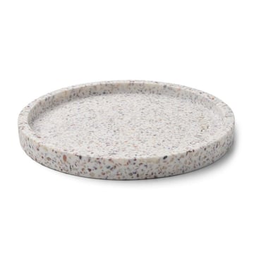 Läs mer om Humdakin Humdakin Terrazzo rund bricka Ø20 cm White-brown