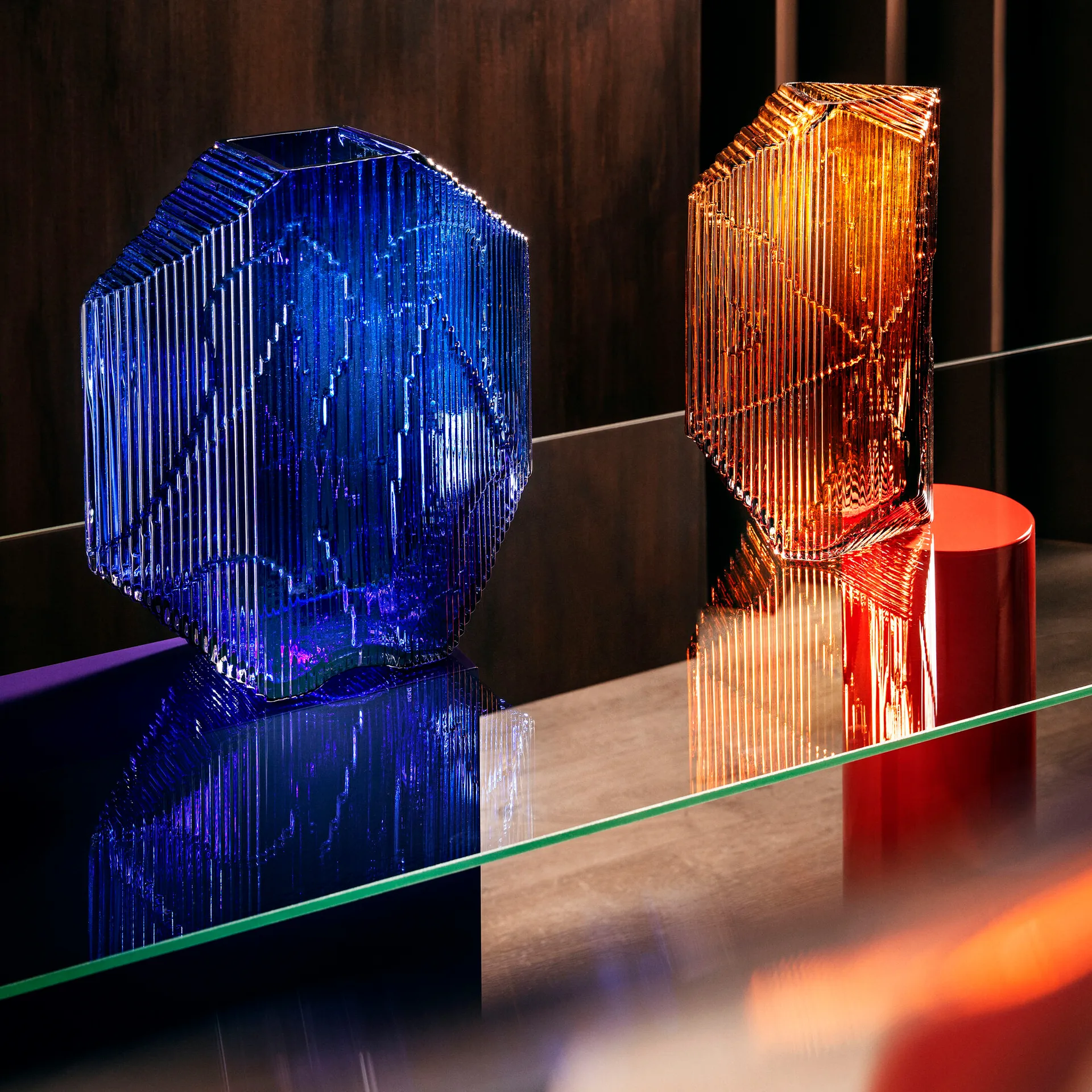 Kartta glasskulptur 33,5 cm, Ultramarinblå Iittala