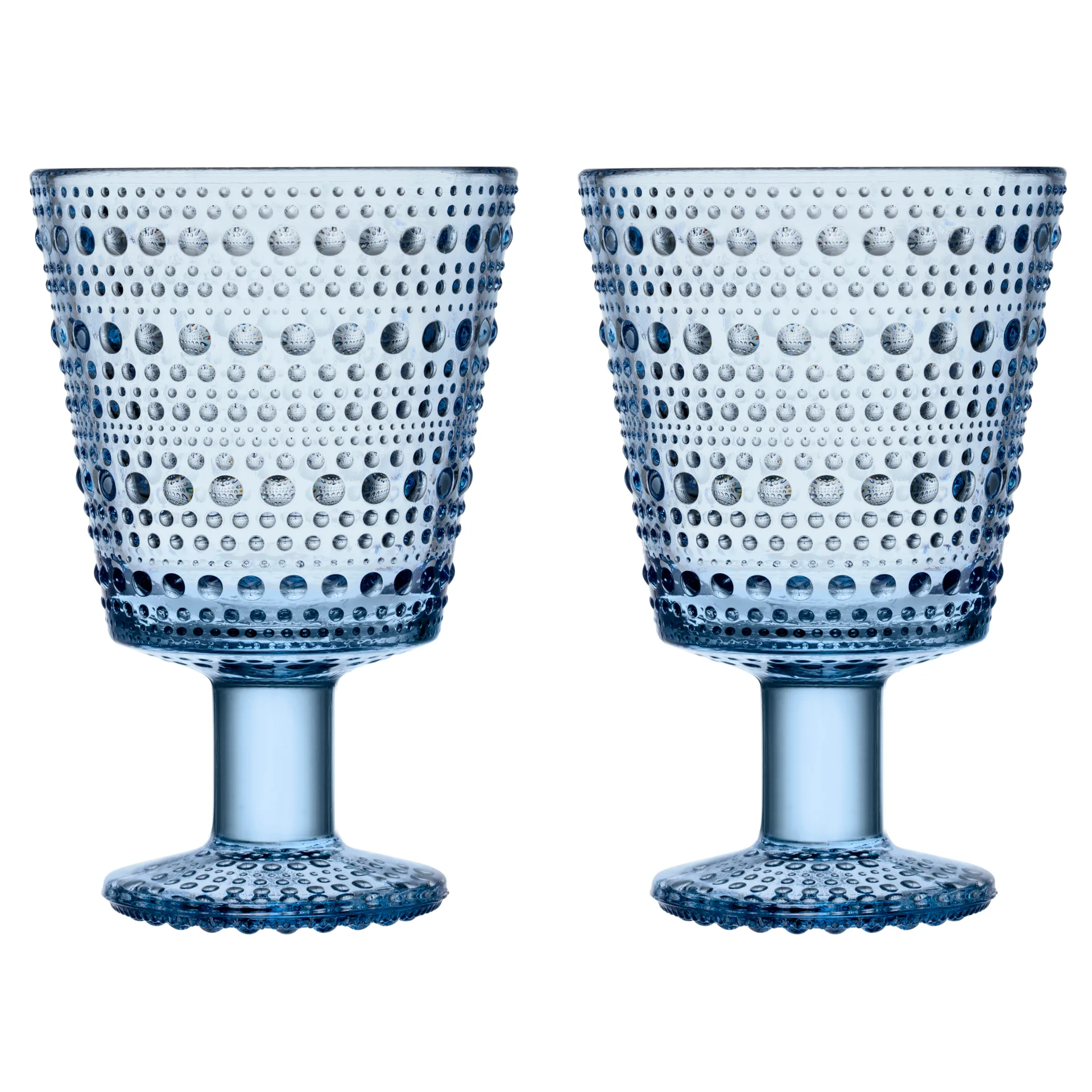 Kastehelmi dricksglas på fot 26 cl 2-pack, Aqua Iittala
