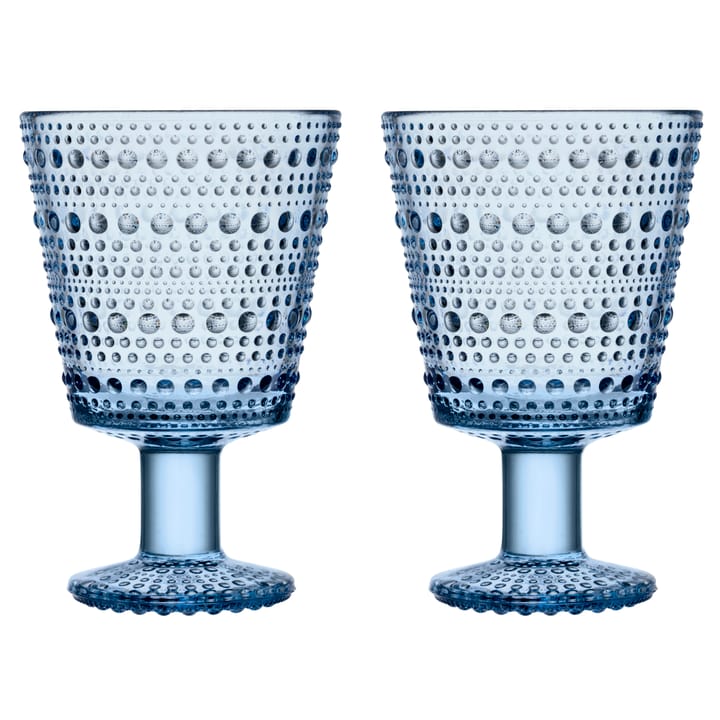 Kastehelmi dricksglas på fot 26 cl 2-pack - Aqua - Iittala