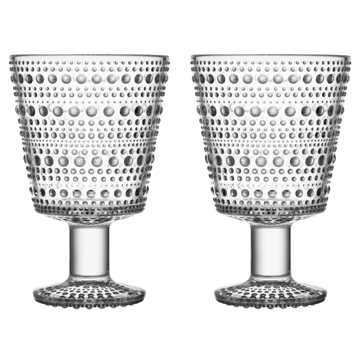 Kastehelmi dricksglas på fot 26 cl 2-pack, Klar Iittala