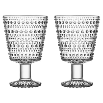 Iittala Kastehelmi dricksglas på fot 26 cl 2-pack Klar