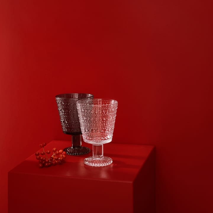 Kastehelmi dricksglas på fot 26 cl 2-pack, Klar Iittala