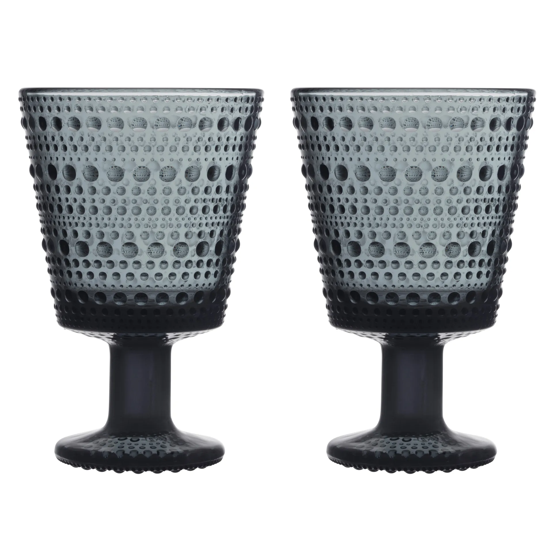 Kastehelmi dricksglas på fot 26 cl 2-pack, Mörkgrå Iittala