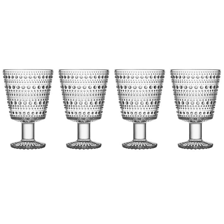 Kastehelmi dricksglas på fot 26 cl 4-pack, Klar Iittala