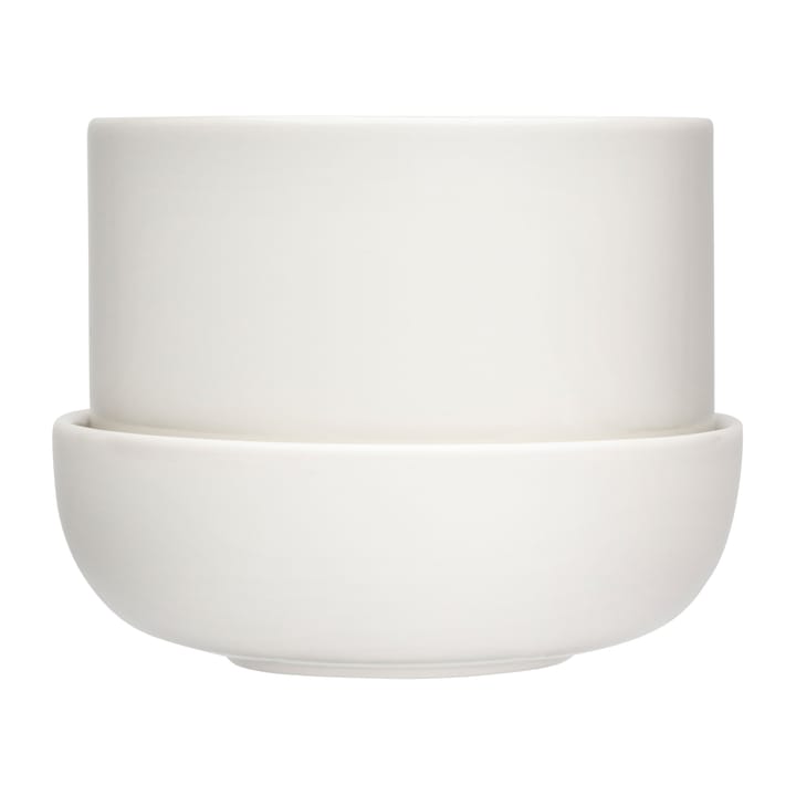 Nappula kruka med fat Ø17 cm h13 cm, Vit Iittala