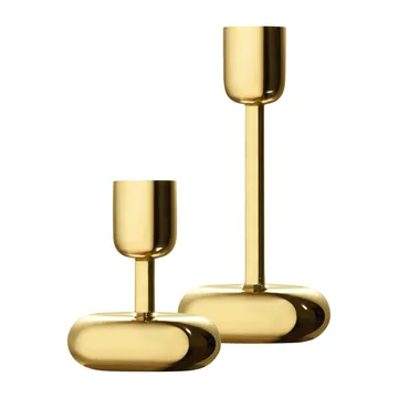 Nappula ljusstake gåvoset 2 delar - Mässing - Iittala