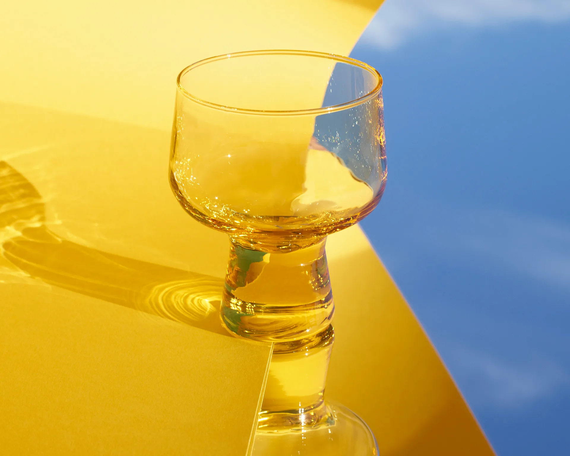 Solare glas på fot 29 cl 2-pack, Eldgul Iittala