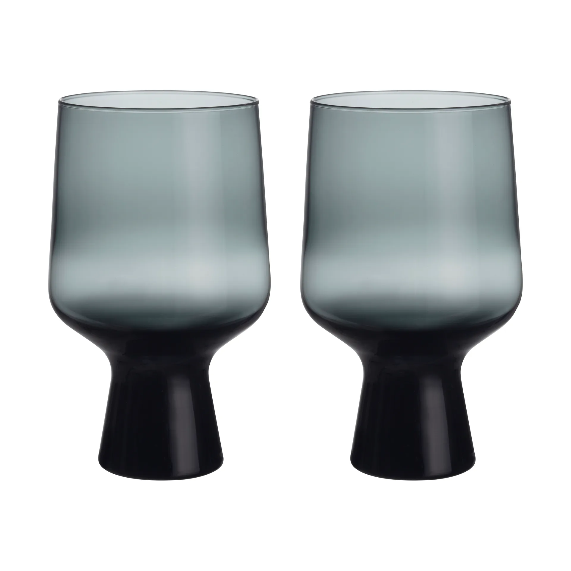 Solare glas på fot 40 cl 2-pack, Stålgrå Iittala