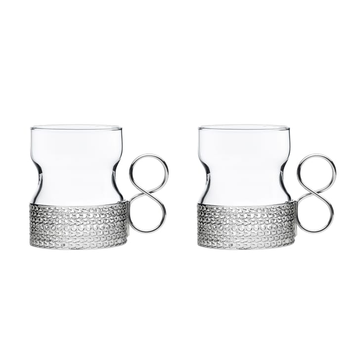 Tsaikka glas med hållare 23 cl 2-pack, silver Iittala