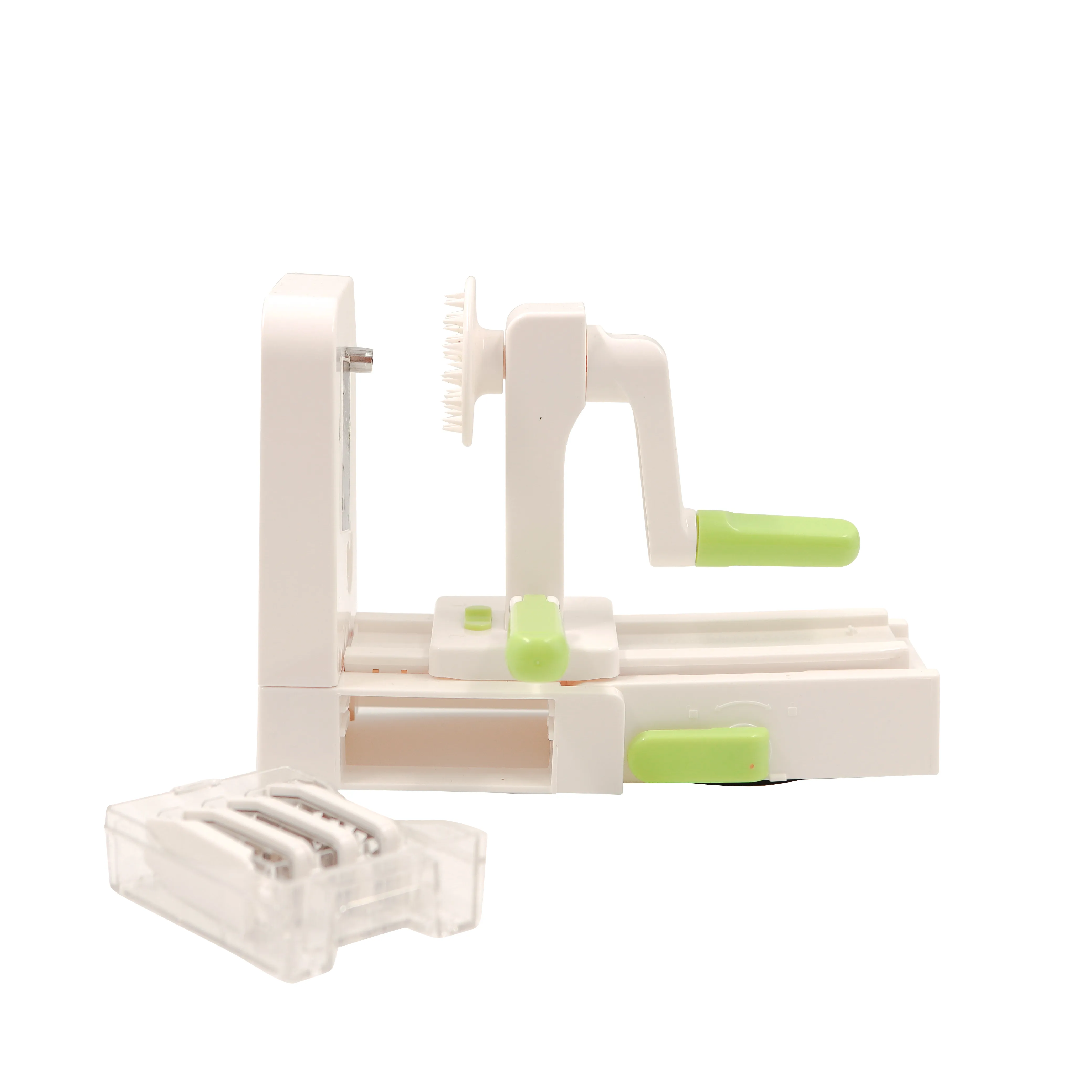 IMK InMyKitchen Spiralizer grönsakssvarv Hopfällbar 4 blad, Vit-grön