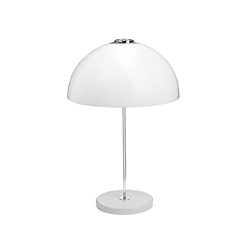 Läs mer om Innolux Kupoli bordslampa grå, metalldetaljer, vit skärm