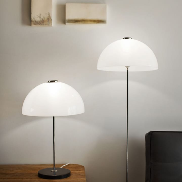 Kupoli bordslampa, Svart-metalldetaljer-vit skärm Innolux