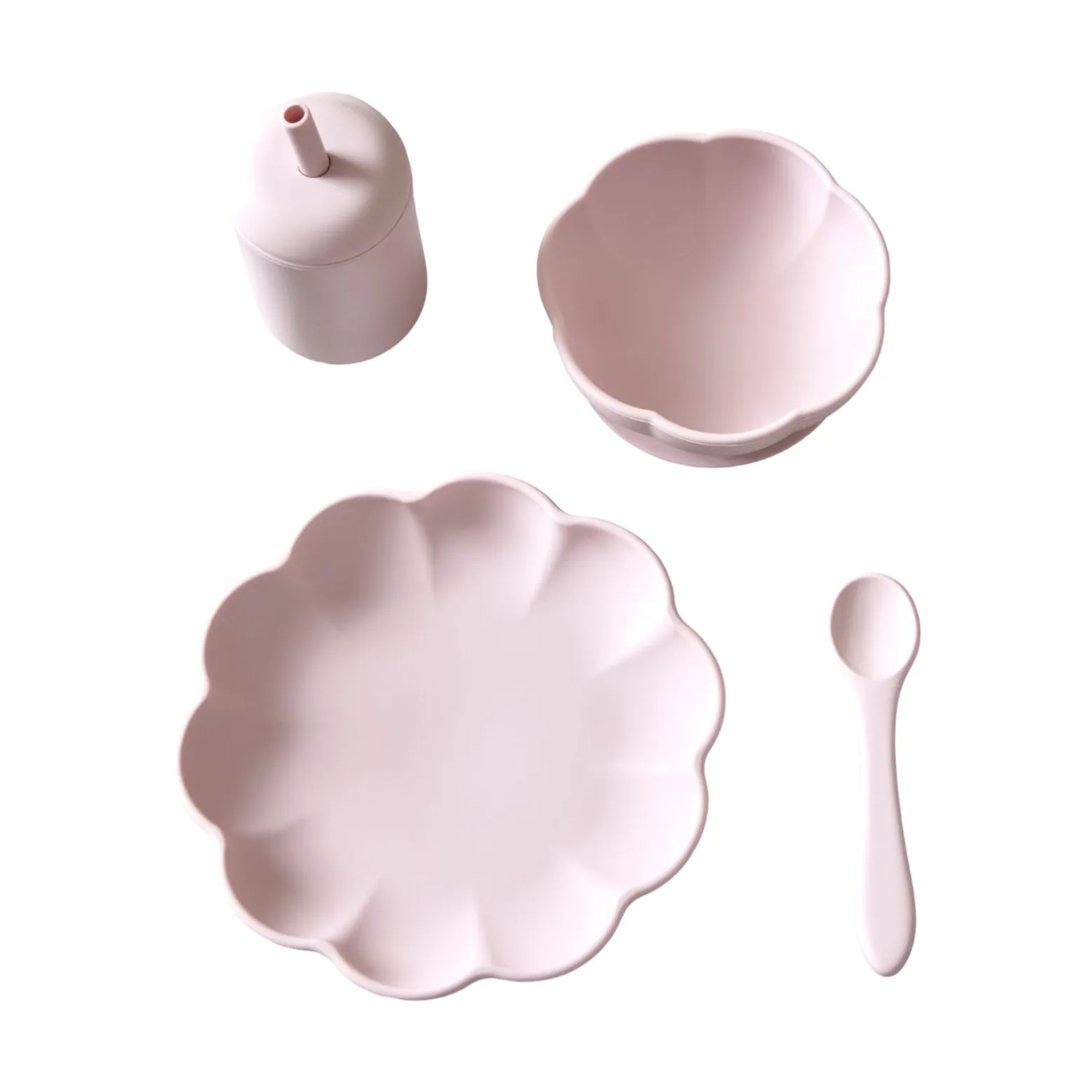 Jack o Juno Little Poppy barnservis 4 delar, Light pink