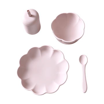 Läs mer om Jack o Juno Little Poppy barnservis 4 delar Light pink