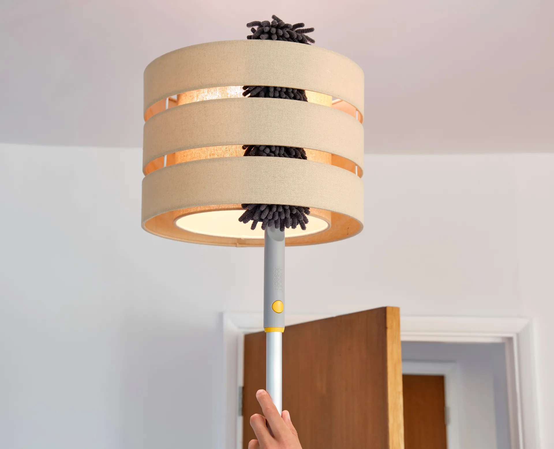 Cleantech 3-i-1 dammvippa med plastskena, Light Stone Joseph Joseph