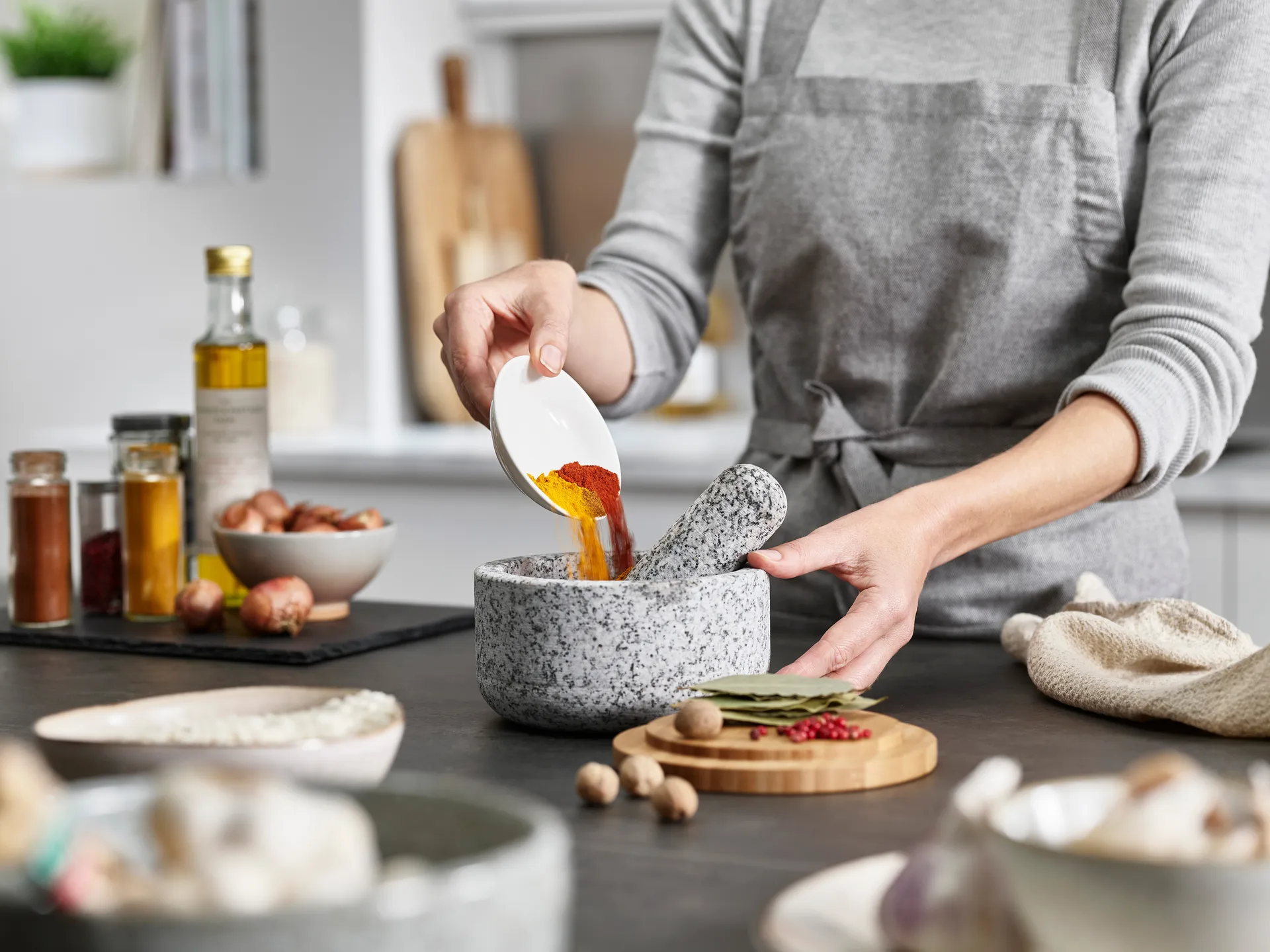 Dash mortel Ø15,5 cm, Granit-bambu Joseph Joseph