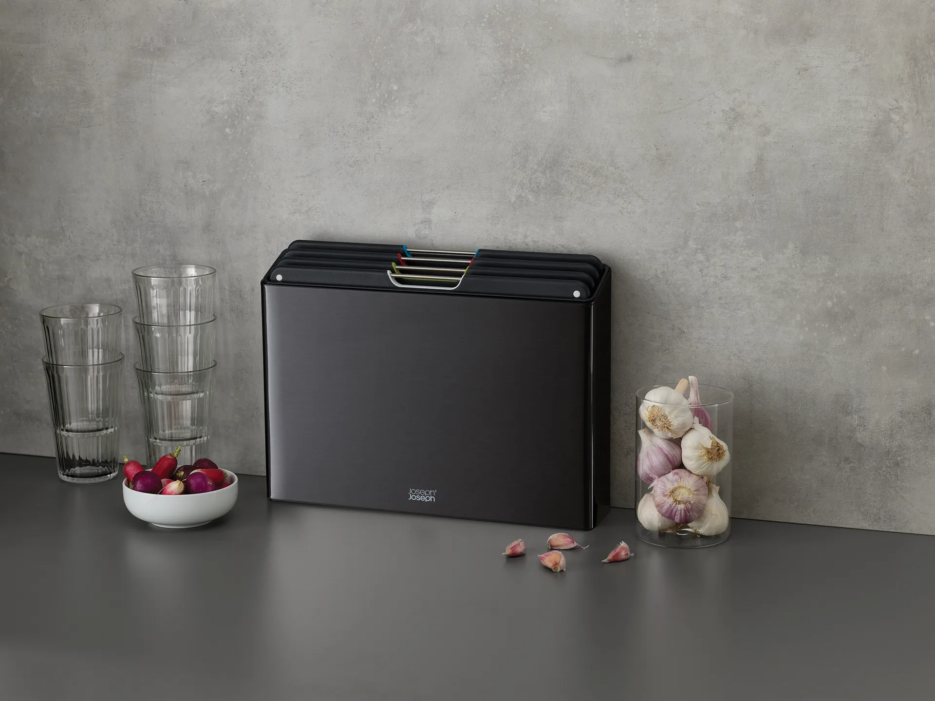 Folio steel skärbräda 4 delar, Svart Joseph Joseph