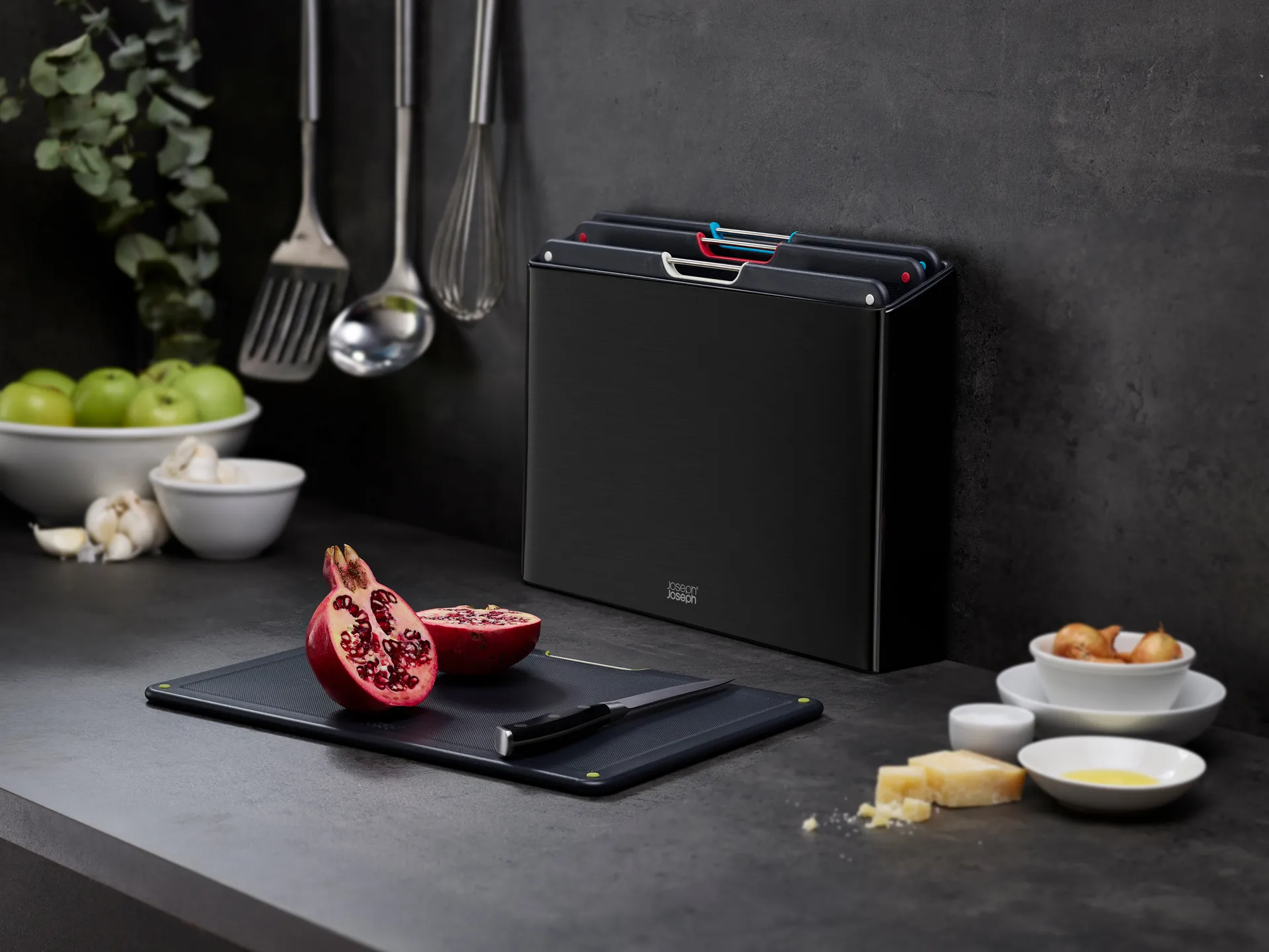 Folio steel skärbräda 4 delar, Svart Joseph Joseph