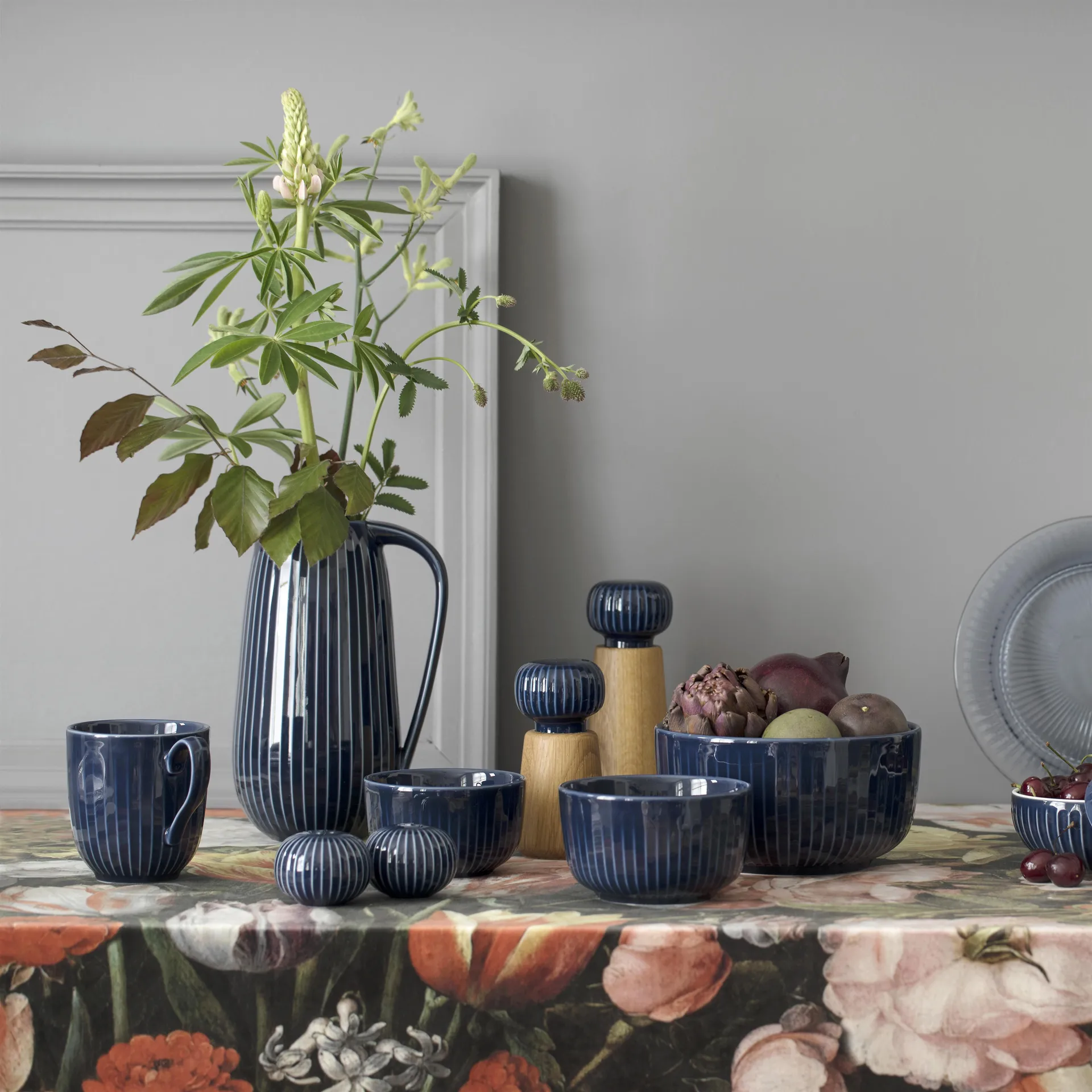 Hammershøi kryddkvarn stor, indigo Kähler