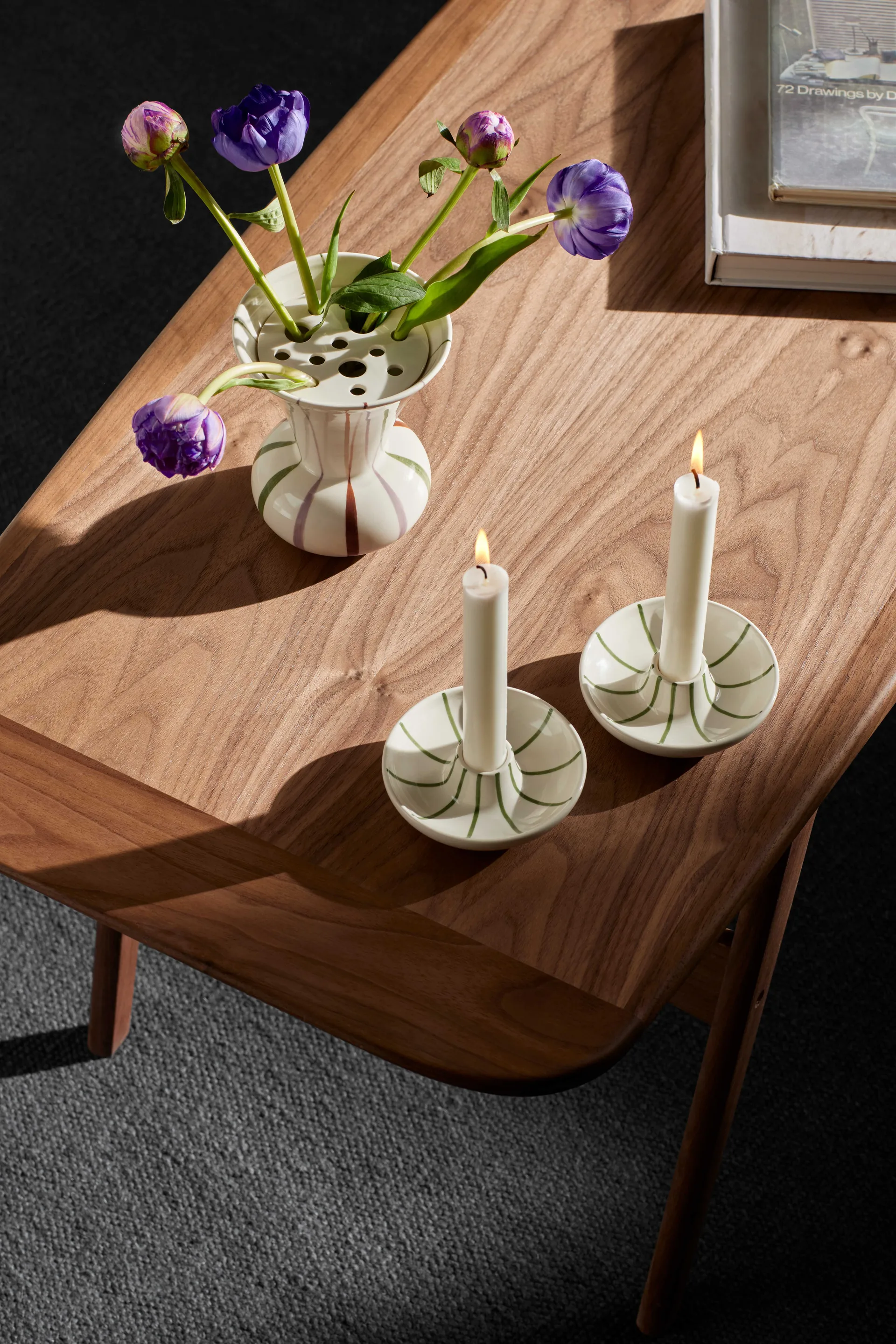 Signature ljusstake, Vit-grön Kähler